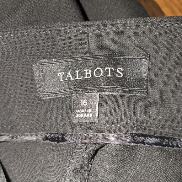 Talbots Signature Dress Pants Womens Size 16 Black Stretch Business Slacks Zip - Picture 6 of 13